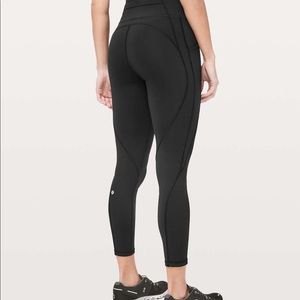 Lululemon Time To Sweat 7/8 Tights Leggings Black 25" sz 4